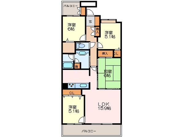 ライフプラザ一枝・学園南の物件間取画像